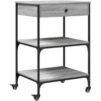 vidaXL Keukentrolley 60x48x89,5 cm bewerkt hout grijs sonoma eiken