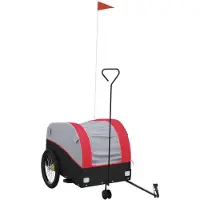 vidaXL Fietstrailer 45 kg ijzer zwart en rood