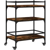 vidaXL Keukentrolley 65x40x86,5 cm bewerkt hout gerookt eikenkleurig