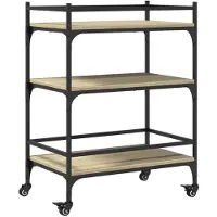 DKD Home Decor Keukenwagen Sonoma-eik, 65x40x86,5 cm, gemaakt van houtvezel