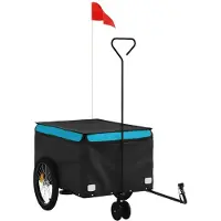 vidaXL - Fietstrailer - 30 - kg - ijzer - zwart - en - blauw