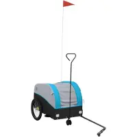 vidaXL Fietstrailer 30 kg ijzer zwart en blauw