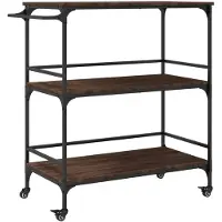 vidaXL Keukentrolley 100,5x50x105 cm bewerkt hout bruin eikenkleurig