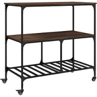 vidaXL Keukentrolley 100x50x95 cm bewerkt hout bruin eikenkleurig