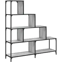 vidaXL Boekenkast 4-laags 139x33,5x149 cm bewerkt hout grijs sonoma
