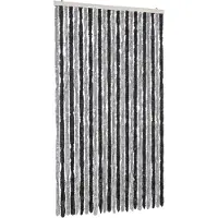 vidaXL Vliegengordijn 100x220 cm chenille grijs en zwart