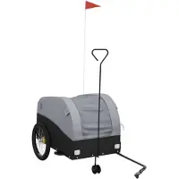 vidaXL Fietstrailer 45 kg ijzer zwart en grijs