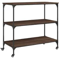 vidaXL Keukentrolley 102x50x95 cm bewerkt hout bruin eikenkleurig