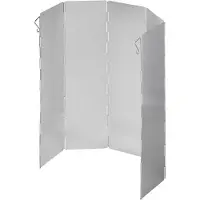 Proplus Kookwindscherm 49 x 36 cm – Voor campingkooktoestel en gasbrander – 5-delig opvouwbaar anti-spatscherm – Zilver