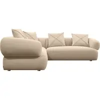 Livin24 Hoekbank Palermo velvet beige links