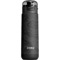 Zoku Thermosbeker, 0.5 L, RVS/Polypropyleen, BPA vrij, Zwart met Print -