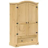 vidaXL Kledingkast "Corona" 101x52x170 cm massief grenenhout