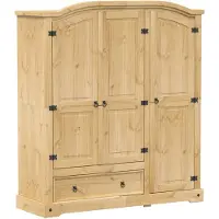vidaXL Garderobekast Corona, 151,5 x 52 x 170 cm, massief grenenhout