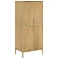 vidaXL Kledingkast FLORO 77x53x171 cm massief grenenhout wasbruin