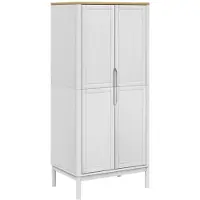 vidaXL Kledingkast FLORO 77x53x171 cm massief grenenhout wit