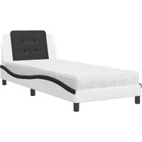 vidaXL Bedframe zonder matras "Zadar" kunstleer zwart en wit 90x200 cm