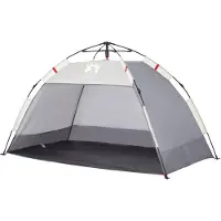 vidaXL strandtent 2-persoons waterdicht snelontgrendeling grijs