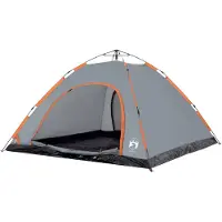 vidaXL Tent 5-persoons snelontgrendeling grijs en oranje