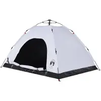 vidaXL Tent 4-persoons snelontgrendeling verduisterende stof wit