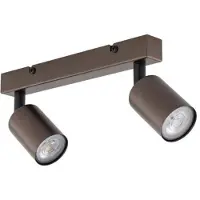 TK Lighting Plafondspot Top, verstelbaar, bruin, 2-lamps lineair dimbaar, bruin / roest, Woon-/ Eetkamer, metaal, Modern, buitenspot