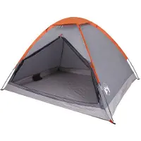 vidaXL Koepeltent 4-persoons waterdicht grijs en oranje