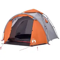 vidaXL Koepeltent 3-persoons snelontgrendeling grijs en oranje