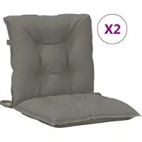 vidaXL Stoelkussens 2 st lage rug 100x50x7 cm stof donkergrijs