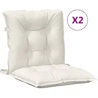 vidaXL Stoelkussens 2 st lage rug 100x50x7 cm stof gemêleerd crème