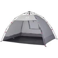 vidaXL Strandtent 2-persoons waterdicht snelontgrendeling grijs