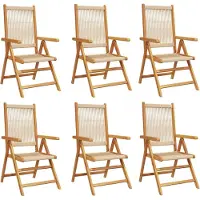 vidaXL Tuinstoelen 6 st verstelbaar massief acaciahout beige