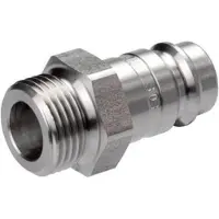Parker RVS 316L DN 10 Luchtkoppeling Insteeknippel G 3/8 inch Buitendraad Double Shut-Off