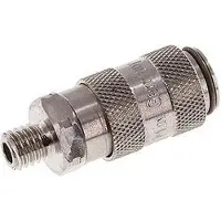 Parker RVS 316L DN 2.7 (Micro) Luchtkoppeling Snelkoppeling M5 Buitendraad Double Shut-Off