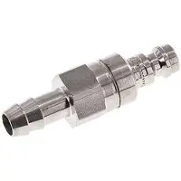 Parker RVS 316L DN 5 Luchtkoppeling Insteeknippel 8 mm Slangpilaar Double Shut-Off