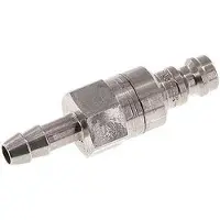 Parker RVS DN 5 Luchtkoppeling Insteeknippel 6 mm Slangpilaar Double Shut-Off