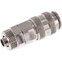 Parker RVS 316L DN 5 Luchtkoppeling Snelkoppeling 6x8 mm Push-On Double Shut-Off