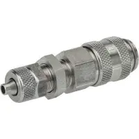 Parker RVS DN 5 Luchtkoppeling Snelkoppeling 6x8 mm Push-On Schotkoppeling Double Shut-Off