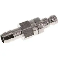 Parker RVS 316L DN 5 Luchtkoppeling Insteeknippel 9 mm Slangpilaar Double Shut-Off