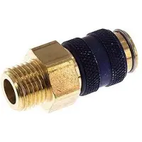 Parker Messing DN 5 Blauw Luchtkoppeling Snelkoppeling G 1/4 inch Buitendraad Double Shut-Off