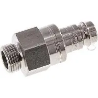 Parker RVS DN 10 Luchtkoppeling Insteeknippel G 3/8 inch Buitendraad Double Shut-Off