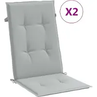 vidaXL Stoelkussens 2 st hoge rug 120x50x4 cm stof lichtgrijs