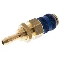 Tameson Messing DN 5 Blauw Luchtkoppeling Snelkoppeling 6 mm Slangpilaar Schotkoppeling