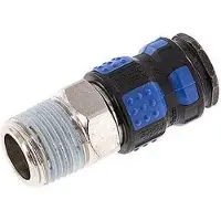 Parker Vernikkeld Messing DN 7.8 Luchtkoppeling Snelkoppeling R 1/2 inch Buitendraad