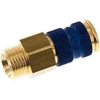 Parker Messing DN 7.2 (Euro) Blauw-Coded Luchtkoppeling Snelkoppeling G 1/2 inch Buitendraad