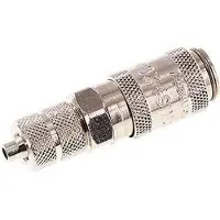 Parker Vernikkeld Messing DN 2.7 (Micro) Luchtkoppeling Snelkoppeling 3x4.3 mm Push-On Double Shut-Off