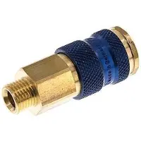 Parker Messing DN 7.2 (Euro) Blauw-Coded Luchtkoppeling Snelkoppeling G 1/4 inch Buitendraad