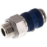 Tameson Vernikkeld Messing DN 5 Blauw Luchtkoppeling Snelkoppeling G 1/4 inch Buitendraad