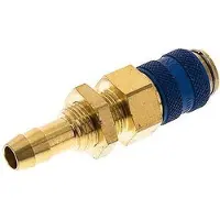 Tameson Messing DN 5 Blauw Luchtkoppeling Snelkoppeling 8 mm Slangpilaar Schotkoppeling