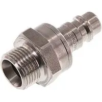 Tameson RVS DN 7.2 (Euro) Luchtkoppeling Insteeknippel G 3/8 inch Buitendraad Double Shut-Off