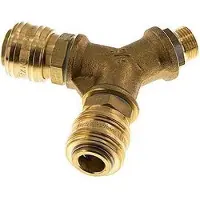 Tameson Messing DN 7.2 (Euro) Luchtkoppeling Snelkoppeling G 3/8 inch Buitendraad Wandmontage 2-weg