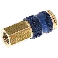 Parker Messing DN 7.2 (Euro) Blauw-Coded Luchtkoppeling Snelkoppeling G 1/4 inch Binnendraad